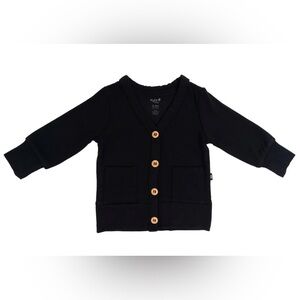 Kyte baby Bamboo Jersey Cardigan in Midnight, 12-18 months Minor signs